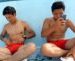 【無修正ゲイ動画】水泳部員2人が競パンでシコる野外オナニー！ノンケでもお互いのチンコを見て興奮ｗｗ